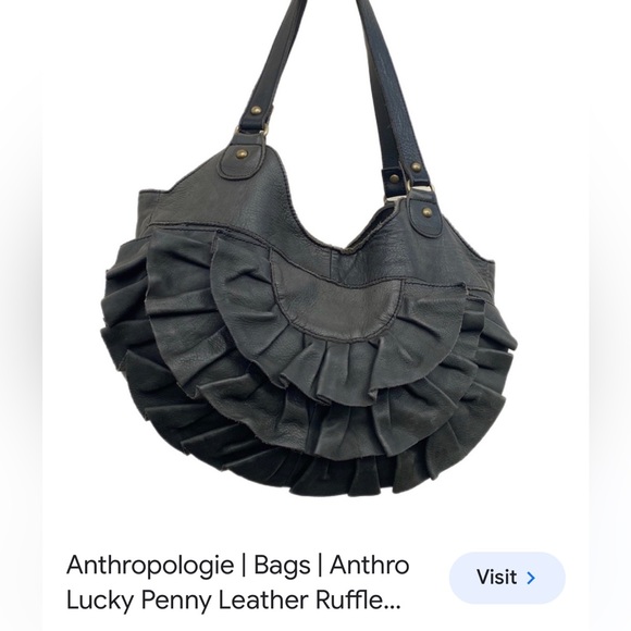ANTHRO Lucky Penny Ruffle Bag NATURALIZER Tote Boho Purse Vintage Vegan Kawaii x - Picture 7 of 10